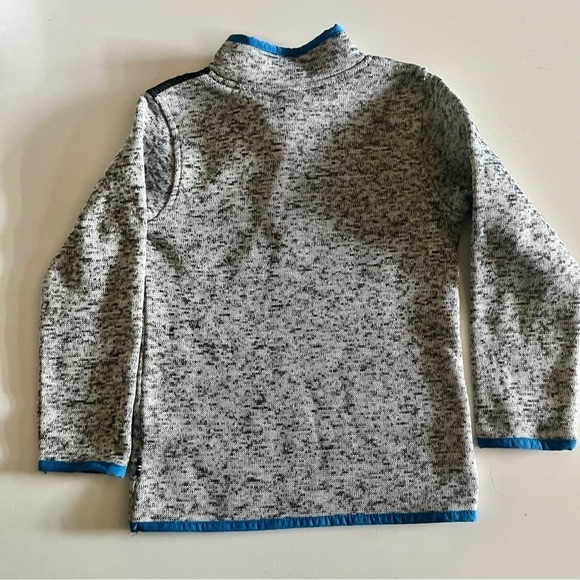 Nautica Pullover sweater with zipper. Boys(5) Gray, and black/ blue accents. - Picture 4 of 9